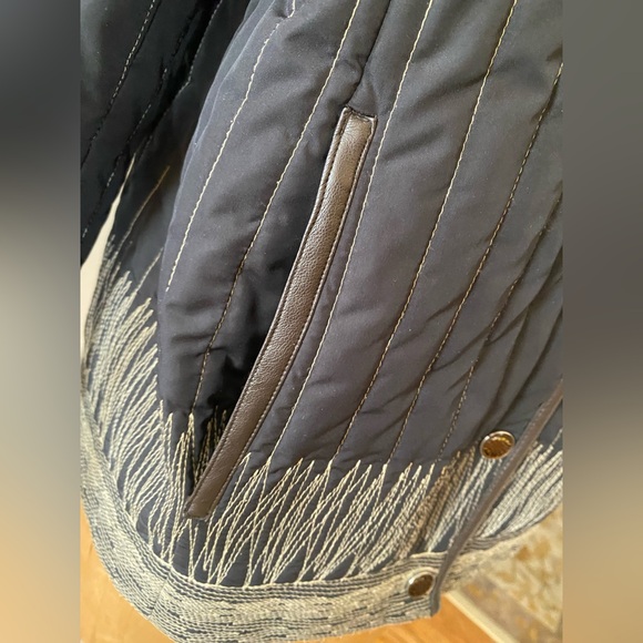 Schneiders Salzburg Wool Leather Car Coat Quilted Embroidered - Picture 4 of 13